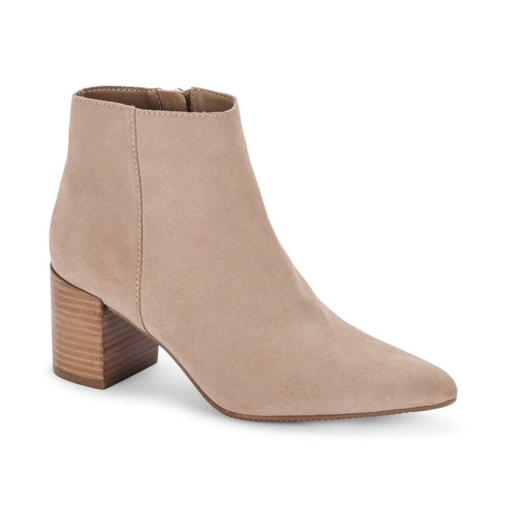Blondo Womens Tasel Ankle Boots Cow Suede Leather Pointed Sz 10 B6654 Mushroom
